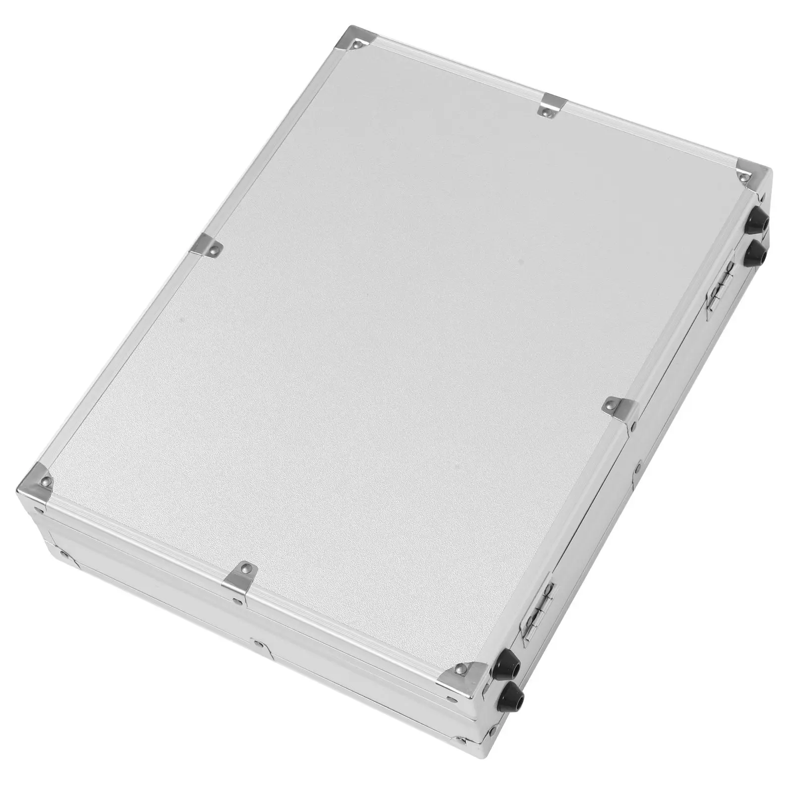 Aluminum Toolbox Case Lock Silver White Rectangular Large Capacity Storage for Tools Medicine First Aid Travel