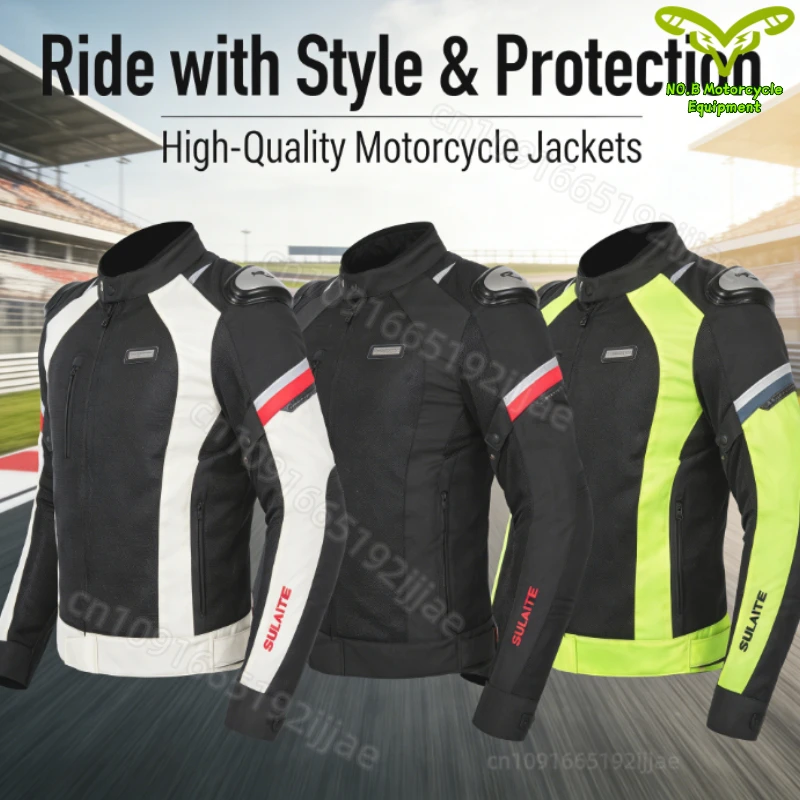 Summer Motorcycle Cycling Jacket Reflective Breathable Mesh Motorcycle Jacket Waterproof Racing Suit  מעיל אופנוע