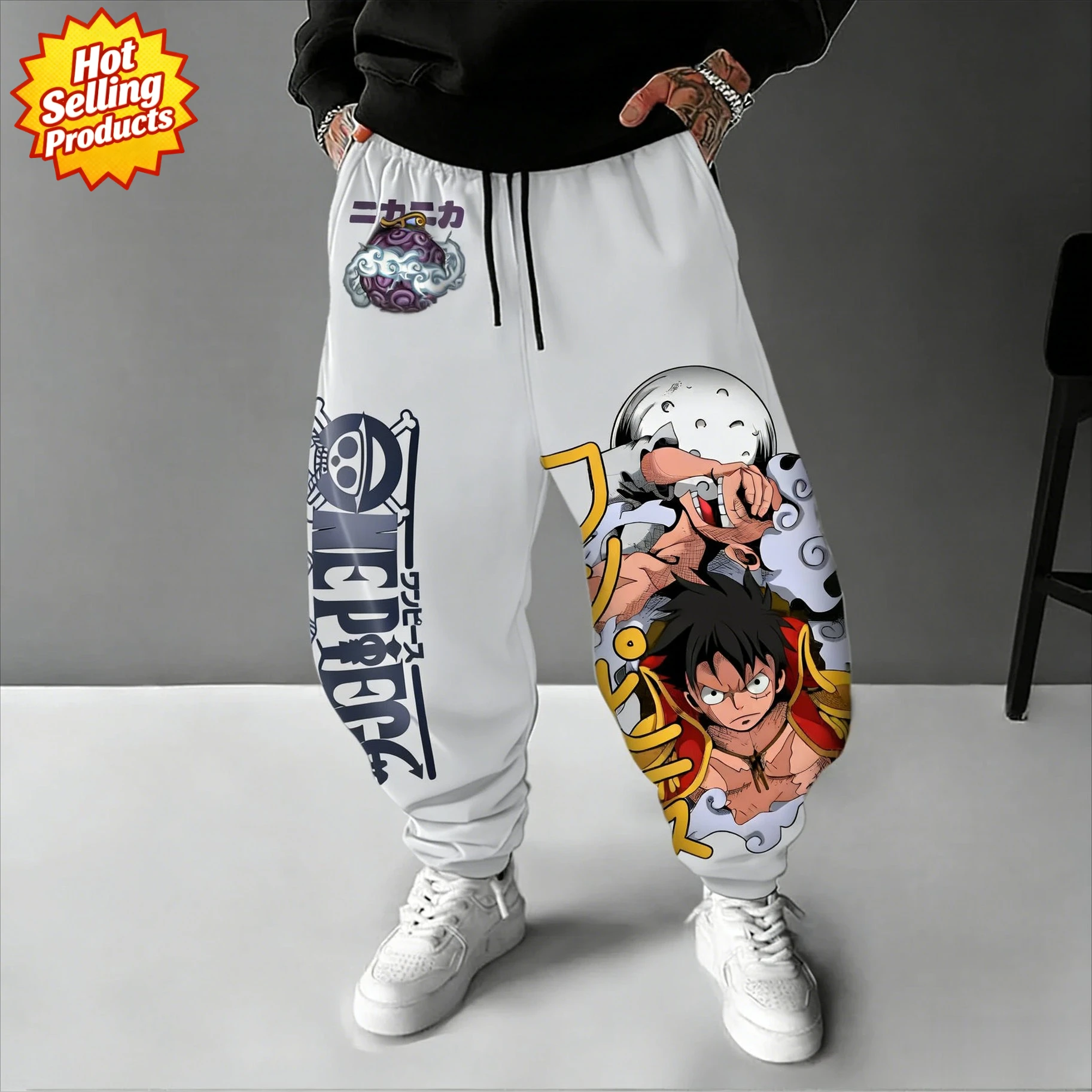 

One Piece Luffy Multi-color Trousers Versatile Fitness Sports Jogging Oversized Trousers Sports Casual Wear Hipster Essential