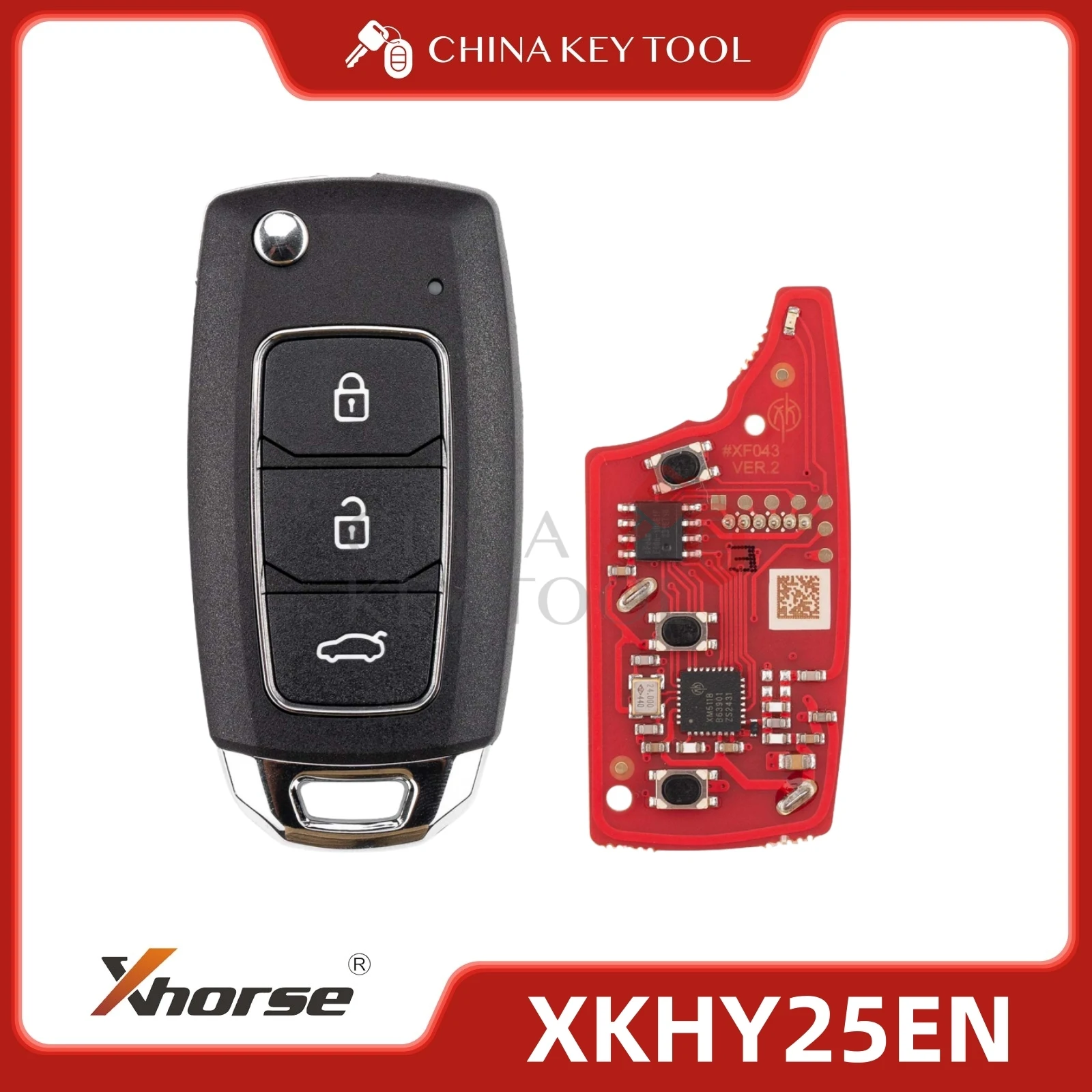 

Xhorse XKHY25EN Дистанционный ключ 2-го поколения Hyundai Тип 3 кнопки