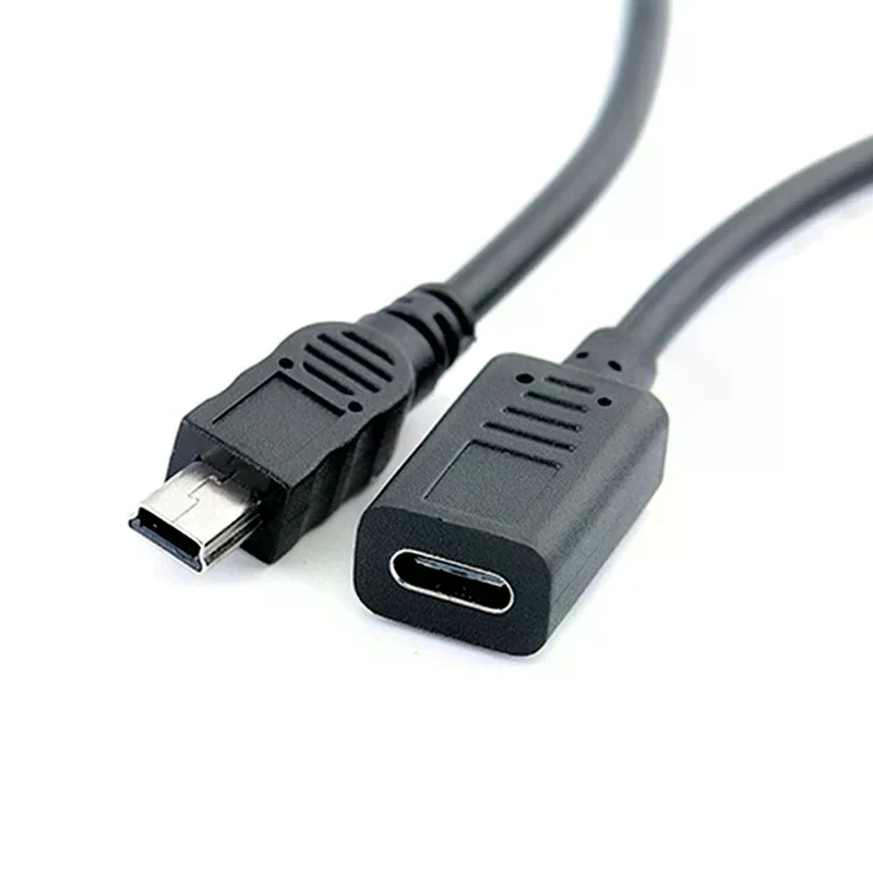 Mini USB Male to Type-c Female Charge Data Adapter Cable Cord