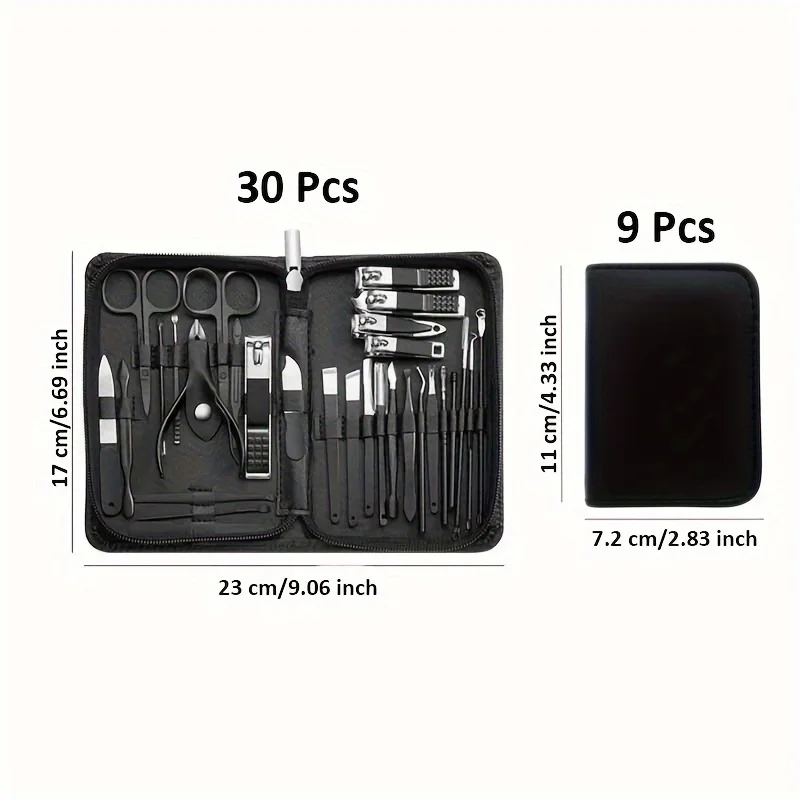 مجموعة أدوات مانيكير وباديكير متعددة الوظائف ، قواطع مقص ، مجموعة منزلية ، مجموعة مانيكير فولاذية عالية الجودة ، 9 * ، 30 * #4