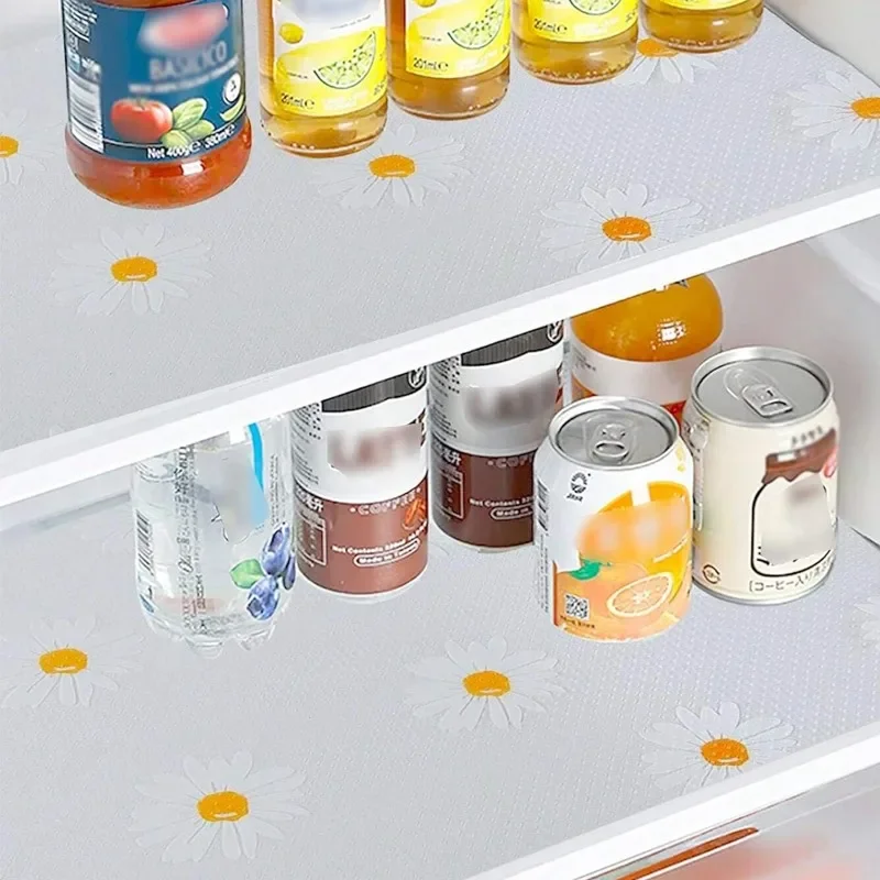 1 Roll Daisy Shelf Liner for Kitchen Cabinets Reusable EVA Drawer Mat Refrigerator Non-Slip Mats Non-Adhesive Shelf Paper 서랍 라이너