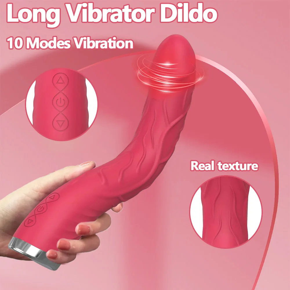 Lengthened Dildo Vibrator for Women G-Spot Vagina Clitoris Massarger Erotic Toys Soft Skin Feeling Sex Products for Adults