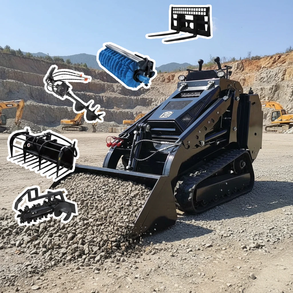 China Crawler Drive CE/EPA Mini Skid Steer Loader Bucket Trencher Rotary Plow Earth Moving Machinery Engine