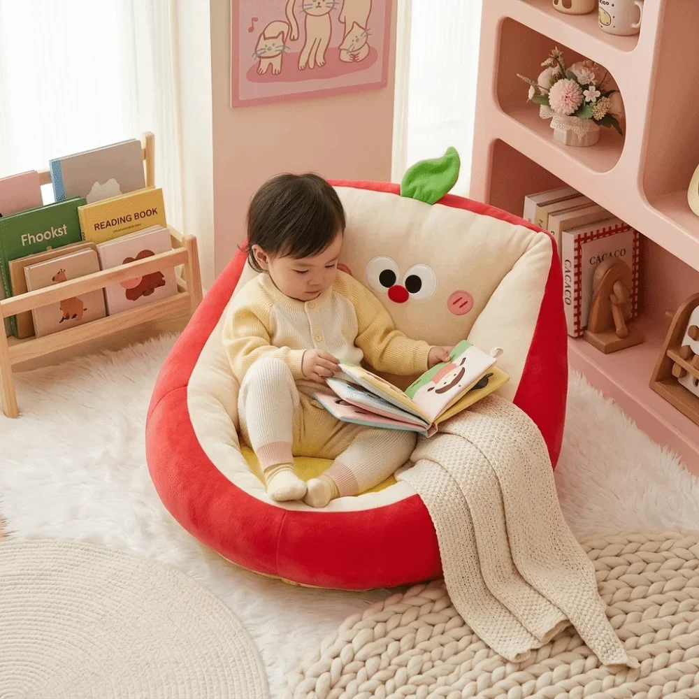 Cartoon Design Floor Pouf Soft Material Comfortable Sitting Floor Sofa Plush Fabric Anti-Slip Bottom Children's sofa Bay Window image 3