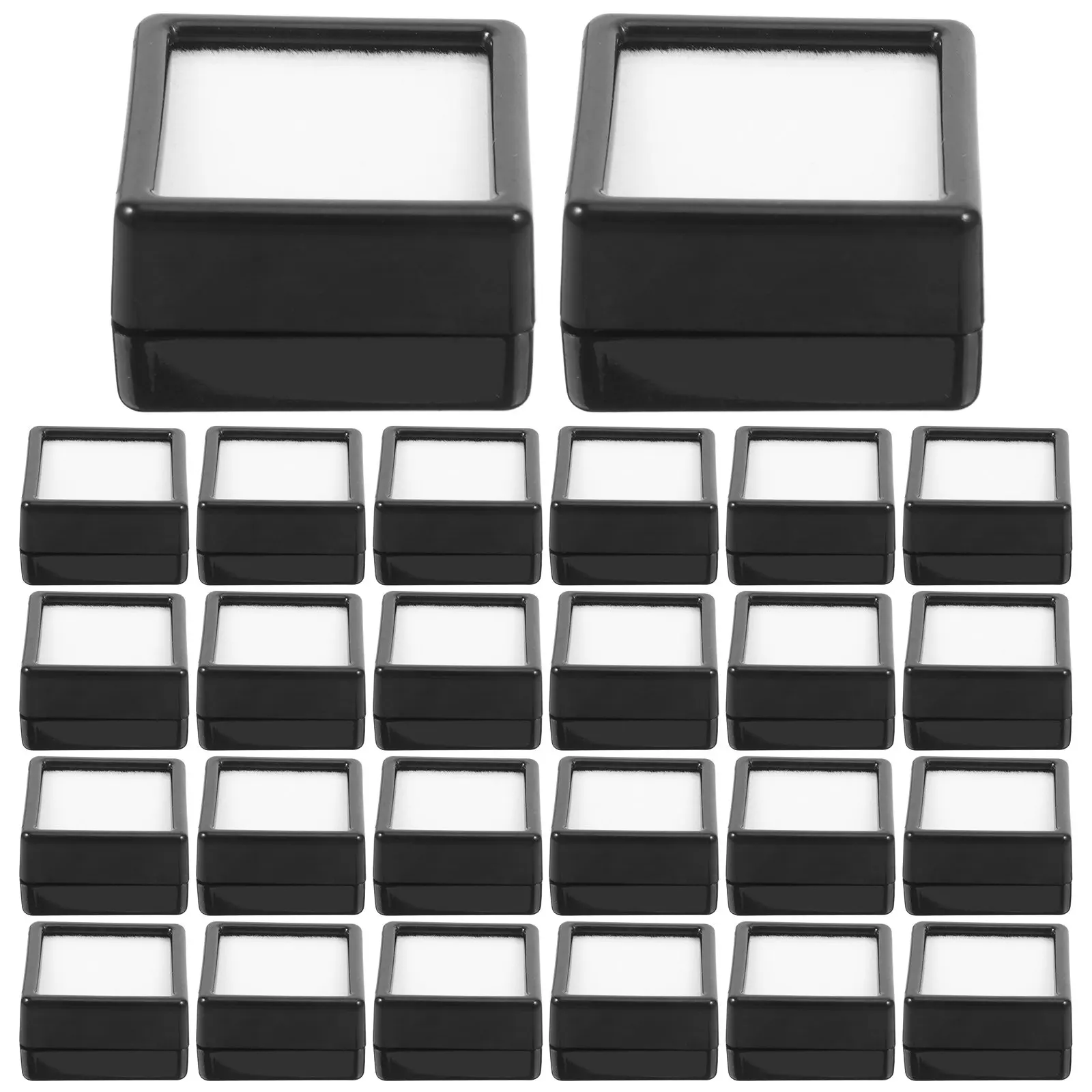 

Набор из 70 шт. коробок для демонстрации драгоценных камней, квадратный дизайн, с прозрачным окном, мини-футляры для ювелирных изделий, оптовая упаковка, коробки для украшений