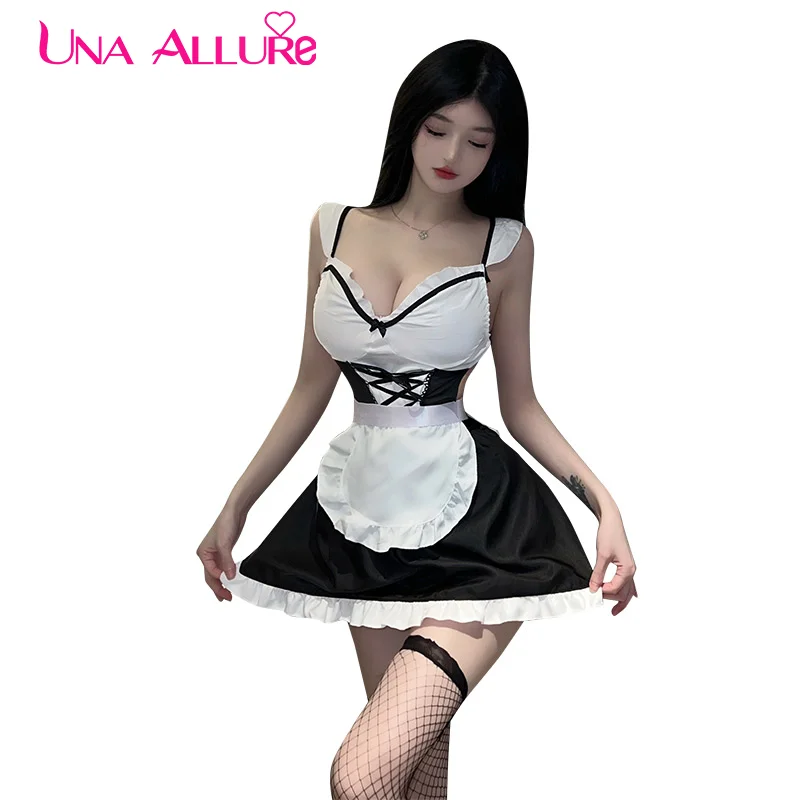 

Sexy Maid Cosplay Costume Low Chest Lolita Outfit Anime Sweet Cute Japanese Uniform Carnival Party Lovely Girl Women Apron Dress