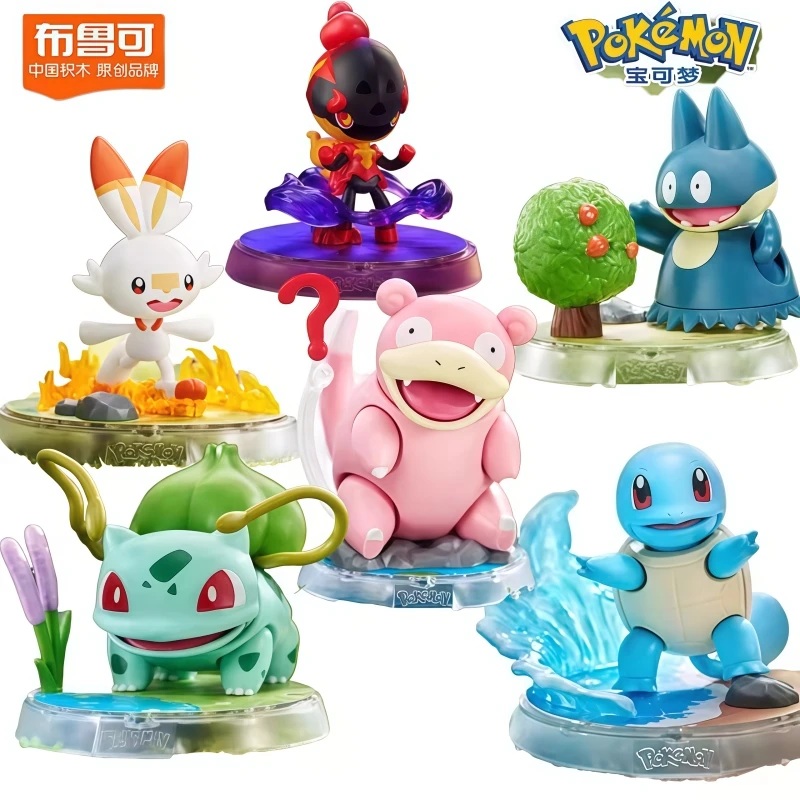 

Строительные блоки Pokemon, игрушки, фигурки Бульбазора, Скуиртла, Слоупоука, Скорбанни, Чаркадета, Гонбе, аниме-фигурки, модели, подарки для детей