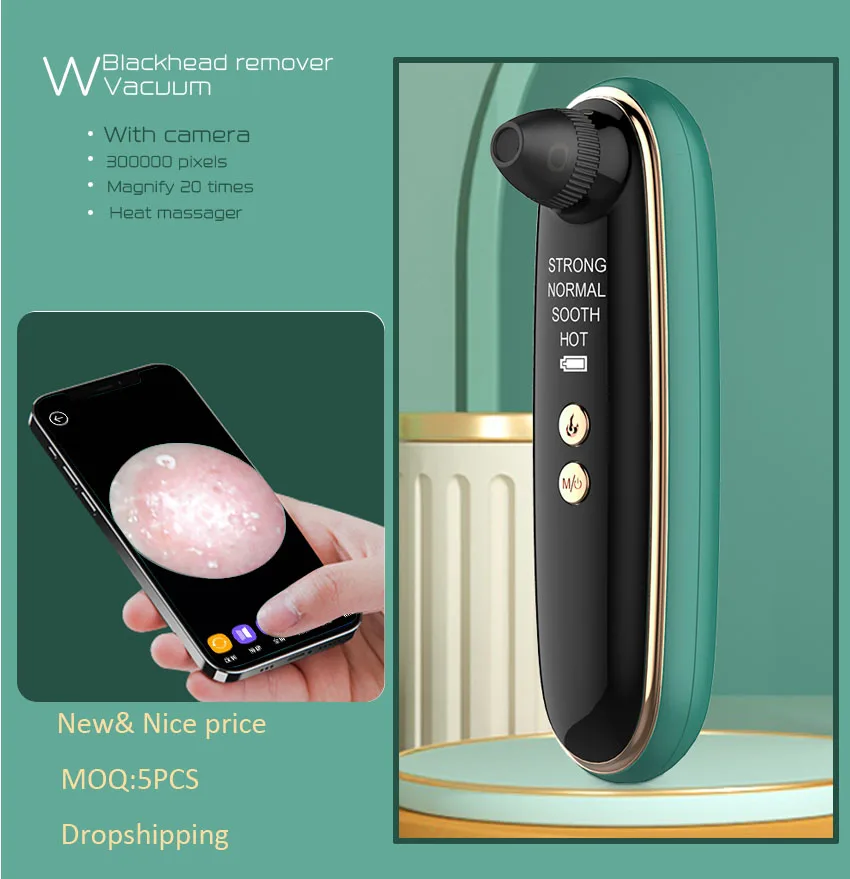 Facial pore cleaner vacuum blackhead remover with camera