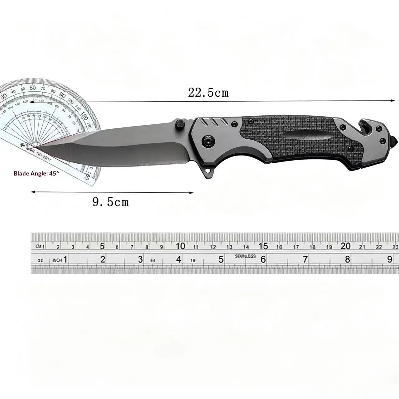 Tragbares EDC-Klappmesser mit rutschfestem Griff, Schneidwerkzeug aus Edelstahl für Camping, Wandern, Angeln, Outdoor, Überleben, Hausgebrauch – Detail 1