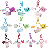 Macaron-colored Mini Ice Cream Milk Tea Keychain I'm stuck on you! Cute Ladies' Bag Phone Pendant Jewelry Accessory Gift