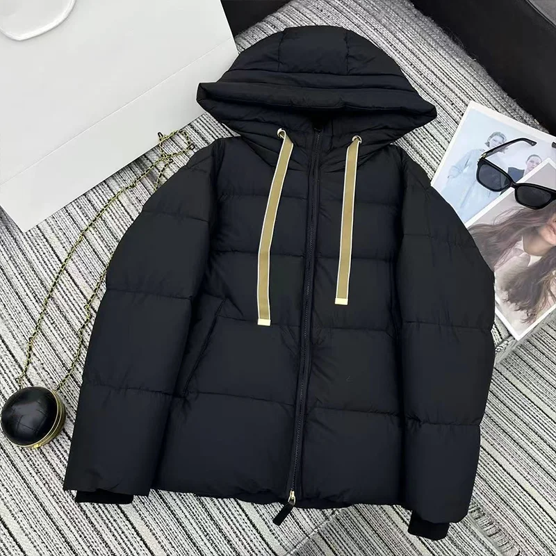 고품질 겨울 여성용 다운 재킷 후드 포함 - 심플하고 패셔너블한 코트 2025 신상품 25121220