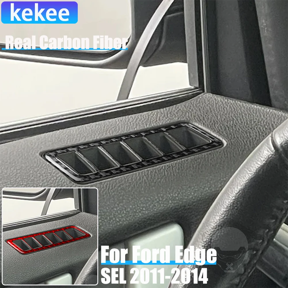 

Real Carbon Fiber Car Accessories Door Air Vent Decorative Trim Cover Soft Sticker For Ford Edge SEL 2011 2012 2013 2014