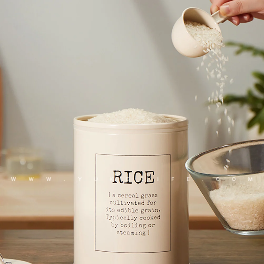 

Airtight Rice Container Cereal Food Storage Containers Bucket for Kitchen Pantry Sealed Grain Barrel Storage Box