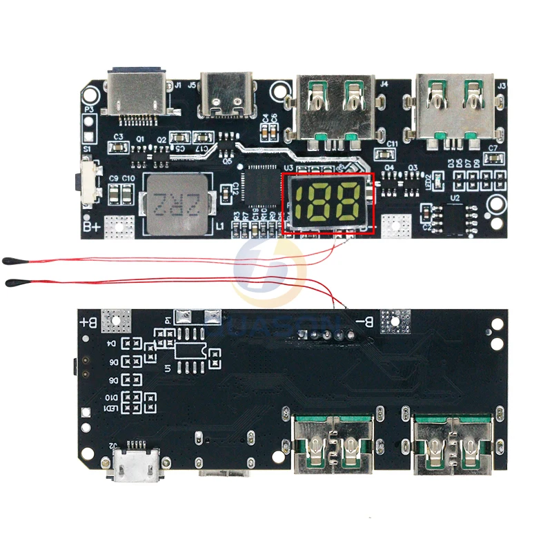 QC4.0 QC3.0 LED Dual USB 5V 4.5A 22.5W Micro/Type-C USB Mobile Power Bank 18650 Charging Module Temperature / Circuit Protection