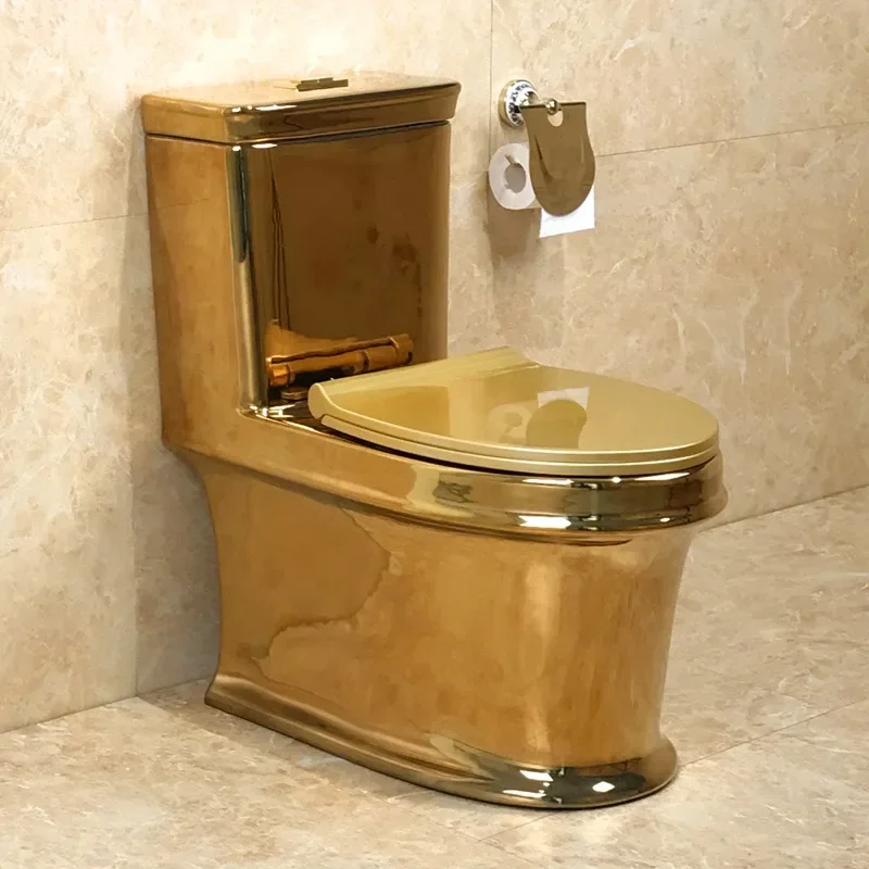 Export gold   color toilet siphon super vortex flush gold plated  local tyrant gold pumping