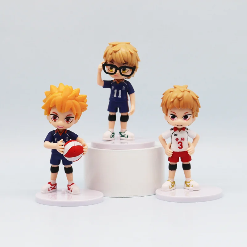 Haikyuu-Figurines de Dessin Animé Japonais, 9.5cm, 6 Pièces/Ensemble, Décoration de Voiture