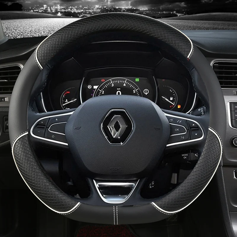 PU Leather Car Steering Wheel Cover For Renault Scenic Clio Laguna 2 3 4 5 Kangoo Fluence Megane Trafic Talisman Twingo Kaptur