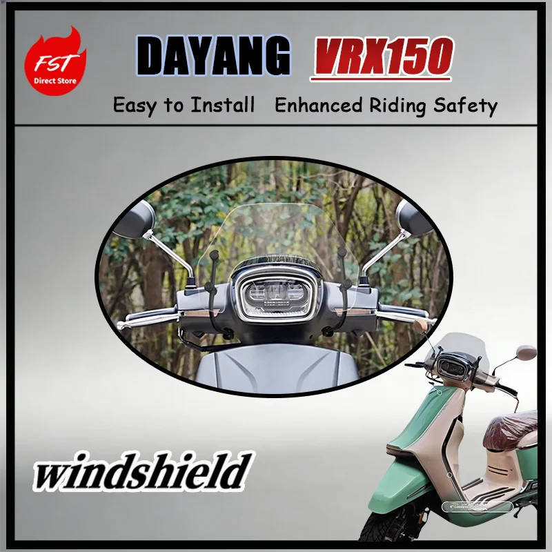 FOR Premium Front Wind Deflector for Dayang VRX150 Anti-UV Anti-Yellowing Windshield Ideal for Daily Commute And Tours