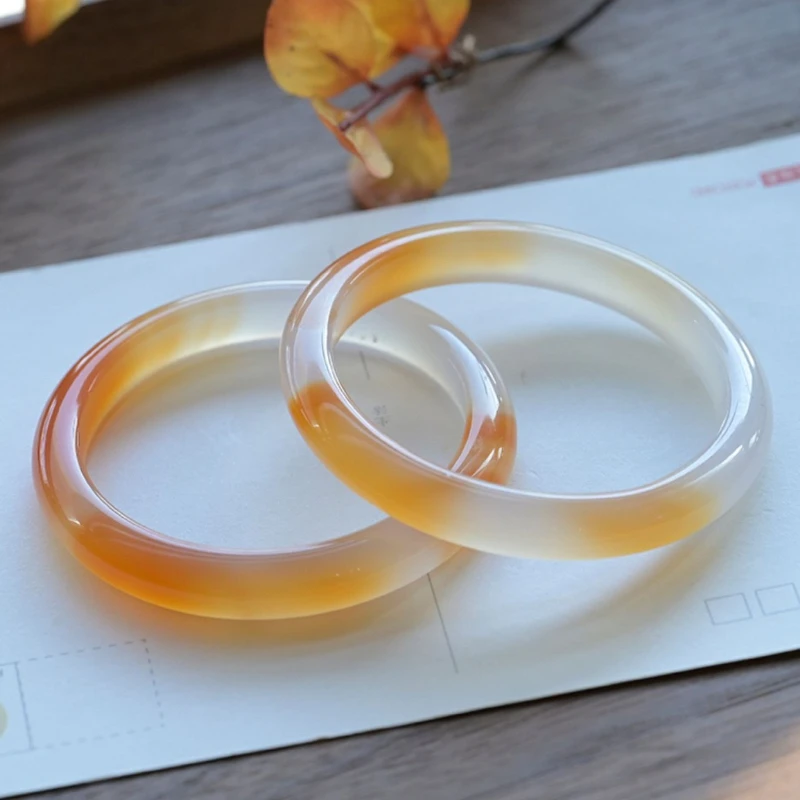 

Браслет из натурального агата High Ice, оранжевый модный универсальный нефритовый браслет