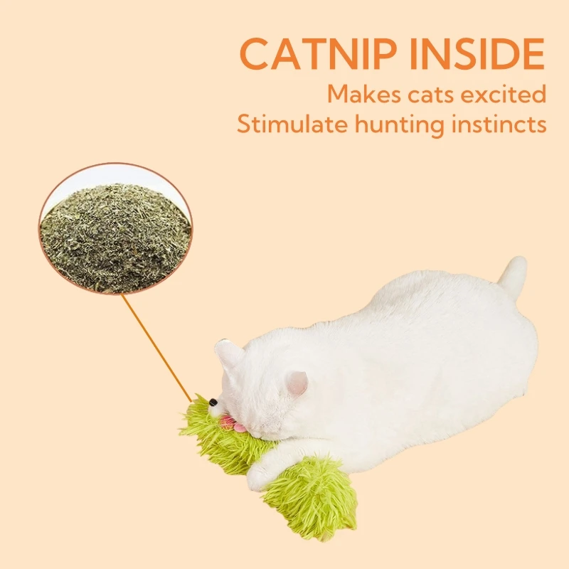 3pcs Interactive Soft Plush Cat Toys with Catnip Crinkle Sound Thumb Pillow Chewing Teeth Grinding Cat Kicker Toy Pet Supplies