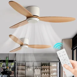 Low floor ventilation 42/52 inch remote control ceiling fan  LED DC motor kitchen bedroom dining room home decoration fan light