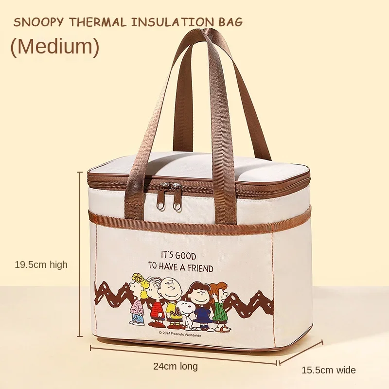 Custom Funny Cartoon Snoopy Lunch Box Waterproof Thermal Cooler Food Insulated Lunch Bag Kids For Kids Portable Picnic Tote Bags