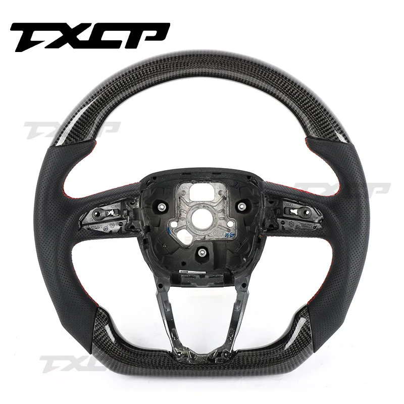 

Suitable for Audi Q8 Q7 sQ7 perforated leather carbon fiber steering wheel car central control upgrade