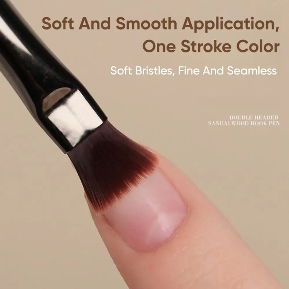 Multifunctional Sandalwood Pole Nail Art Brush Dual-ended Professional Nail Art Phototherapy Pen Nail Liner Brush Salon Use