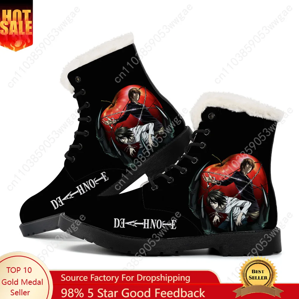

Death Note Plush Boots Man Women Teenager Casual Shoes Outdoor Keep Warm Leather Boot Couple High Quality Anime Tailor-made Shoe