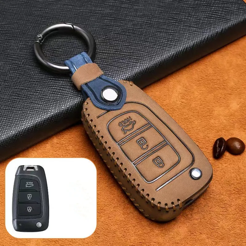 For Hyundai Solaris I30 IX35 Tucson Accent Getz Elantra Sonata Leather car key cover