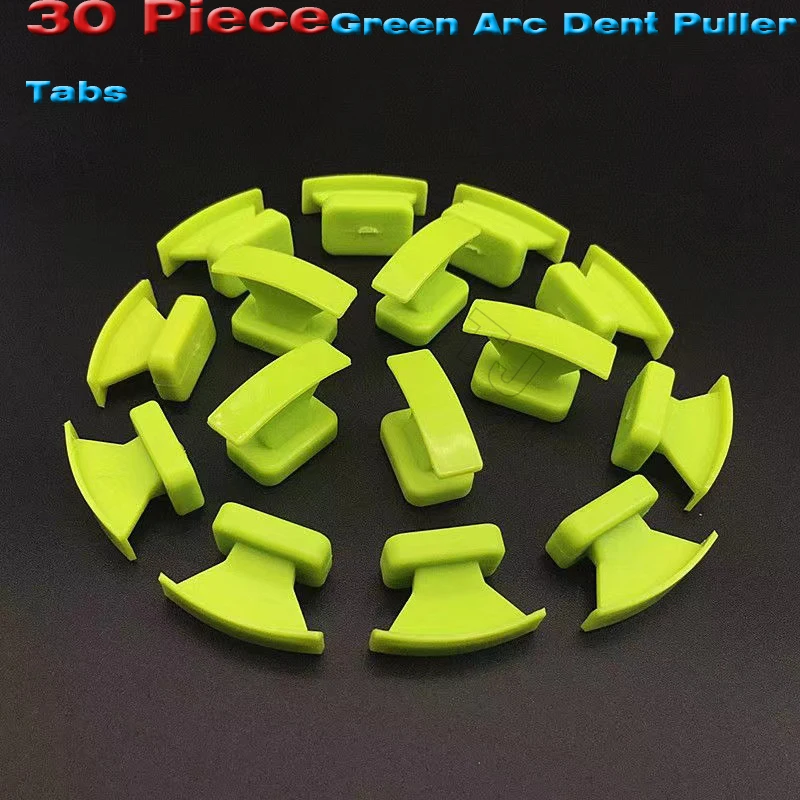 30 Piece Green Arc Dent Puller Tabs Dent Puller Removal Tool For Auto Paintless Dent Repair Glue Tabs For Car Body