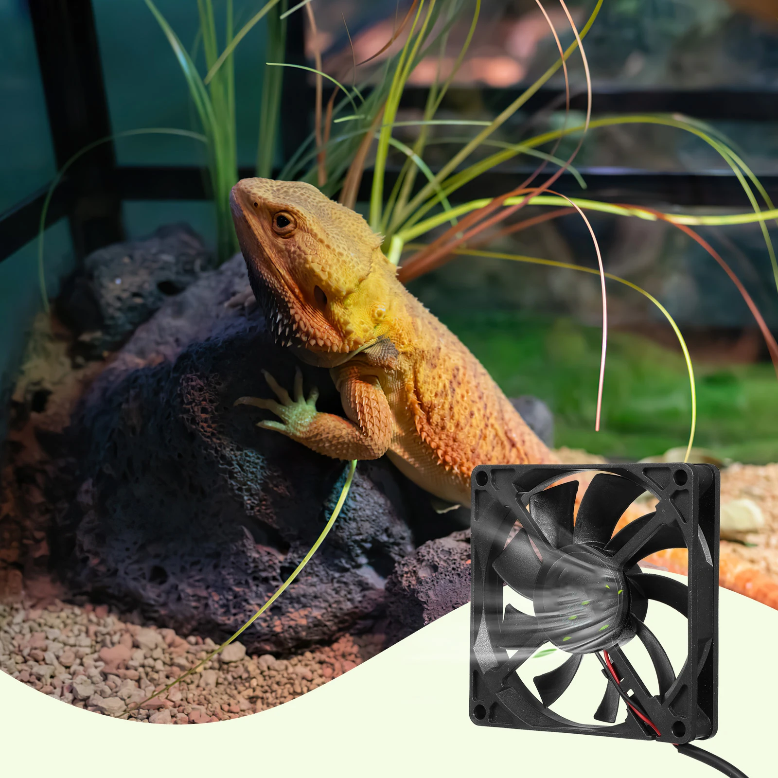 

Ecological Rainforest Adjustable Timing Exhaust Ventilation 15mm Thin Landscape Tank Promote Plant Growth Low Noise 20000 Hours