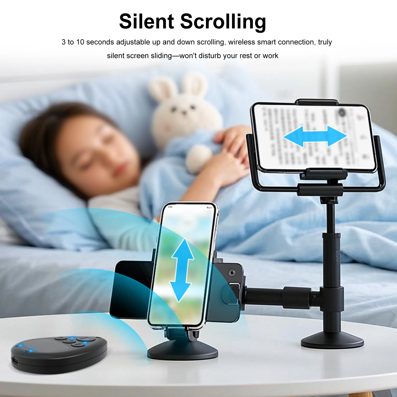 Wireless Auto Clicker with Battery Hands Free Silent & Adjustable Speed Finger Clicker Phone Automatic Clicker for Smartphones