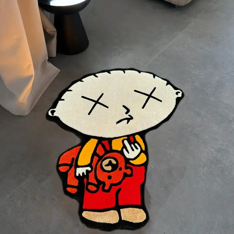 Cartoon Characters Pattern Rug Irregular Bedroom Carpet Soft Fluffy Plush Bedside Carpets Home Decoration Non-slip Floor Mat