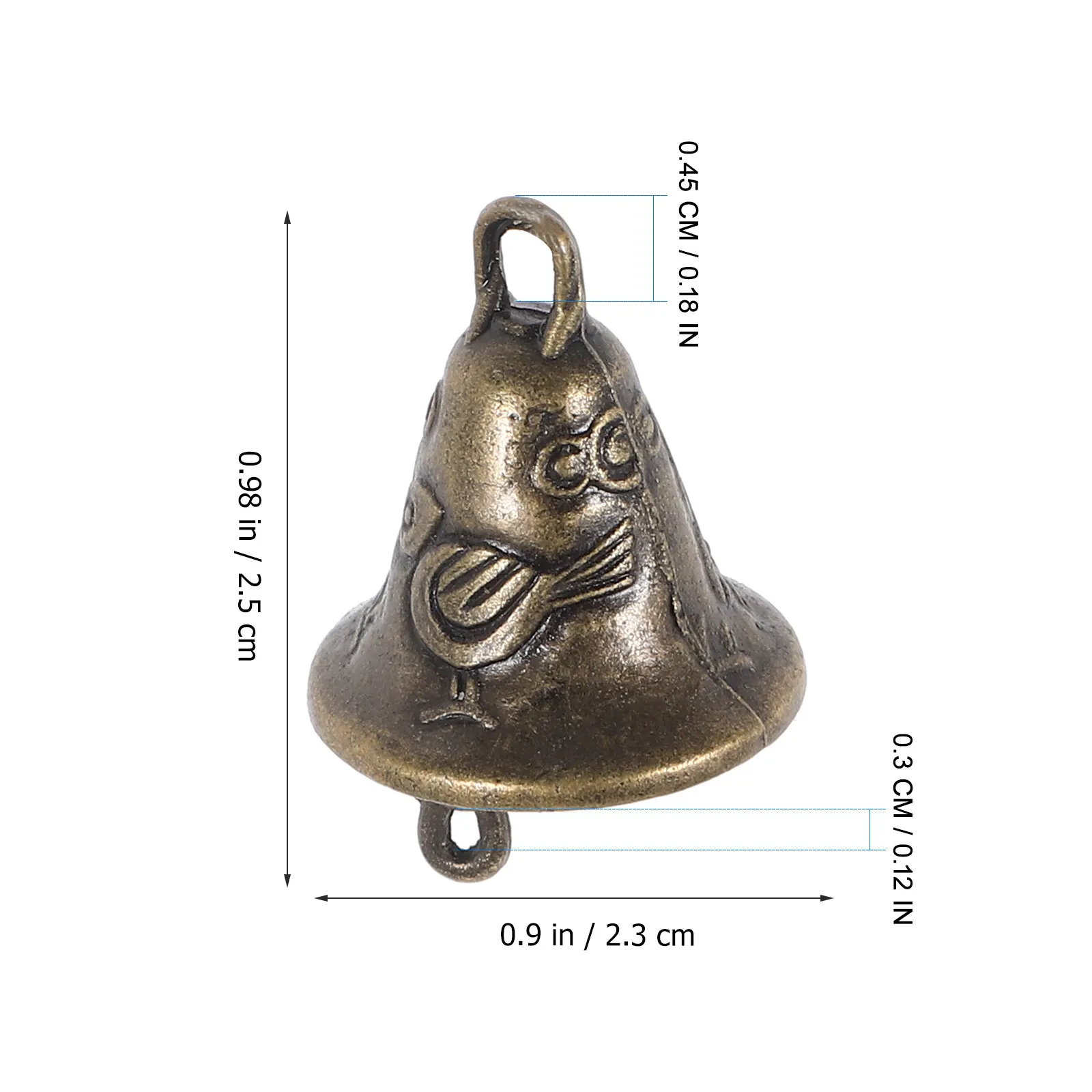 20Pcs Alloy Feng Shui Bells Wind Chime Bell Accessories Vintage Retro Hanging Ornaments for DIY Doorplate Dog Collar Decor