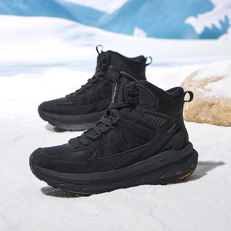 Golden Camel Yuanshan 2.0 Men's Sports Shoes High-Top Thick Bottom Non-Slip Warm Fleece Casual Boots Women Outdoor Hiking Shoes