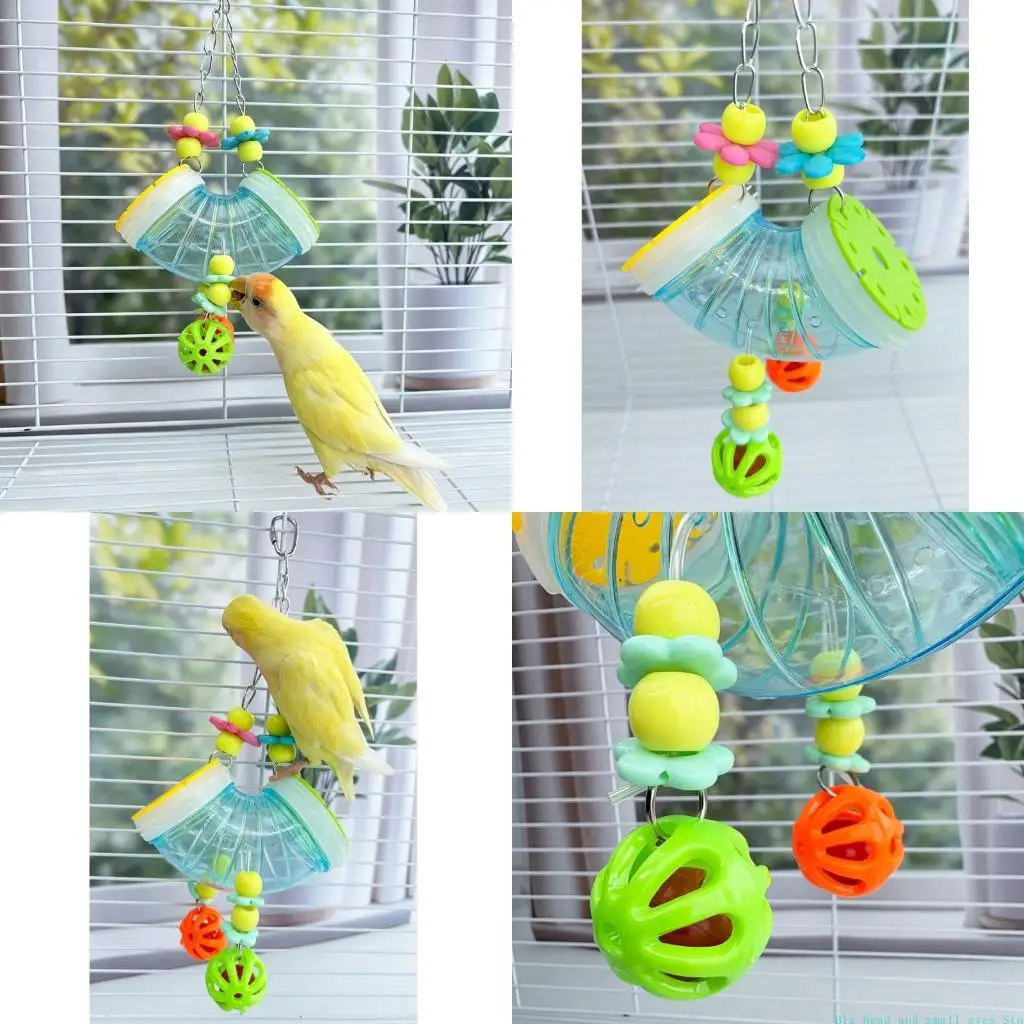 581C Parrots Chew Toy With Storage Tunnel Toy for Small Bird Mental Stimulation