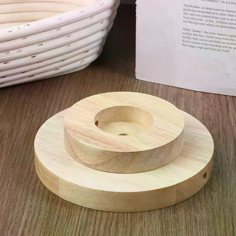 Wood Table Lamp Base Round Solid Wood Display Lamp Base Light Parts Stand For DIY Table Lamp Bases 10CM 12CM 15CM