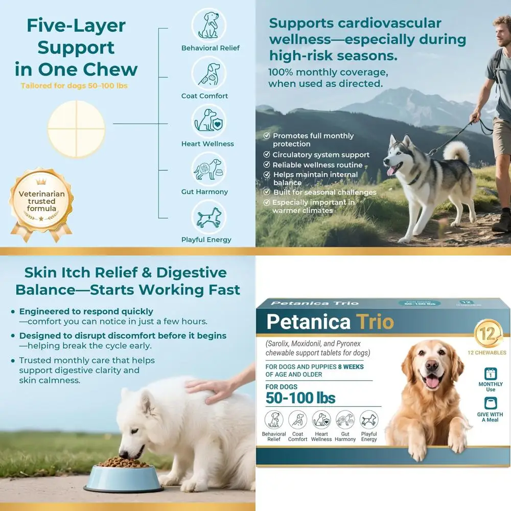 

Petanica Trio Chewables for Dogs, 48 mg/tab, 50-100 lbs, 12 Tablets/12-month Supply