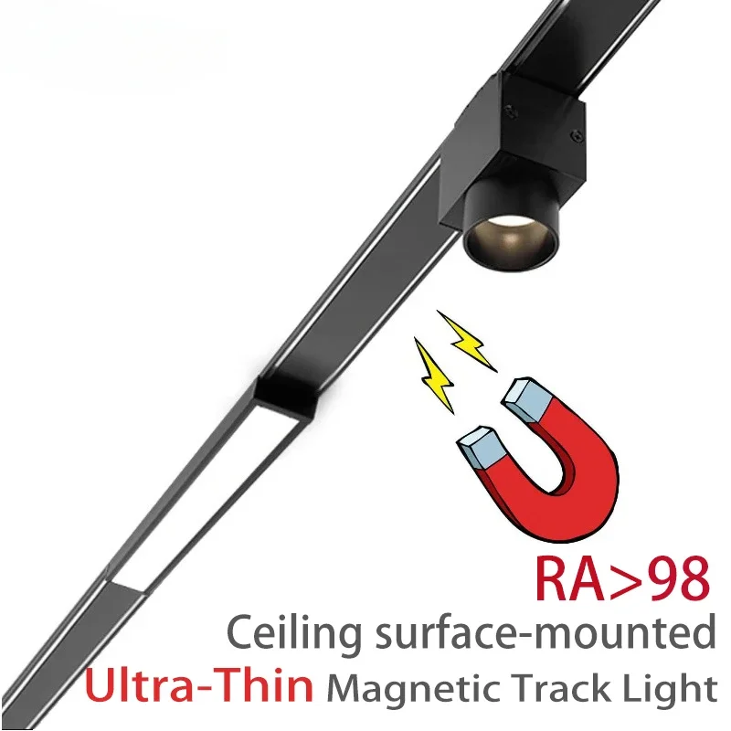 5mm Ultra Thin 48V Magnetic Track Light System LED Ceiling Rotatable Spotlight Linear Array Light