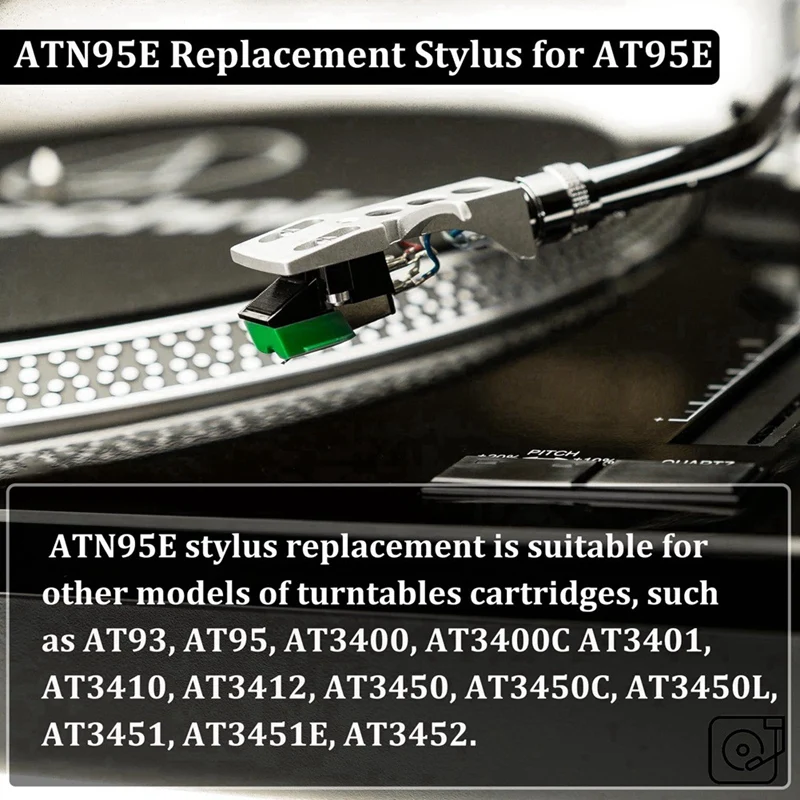 Replacement Stylus For Audio Technica AT95E ATN95E AT93 AT3400 AT3450 LP Phonograph Turntable Accessories