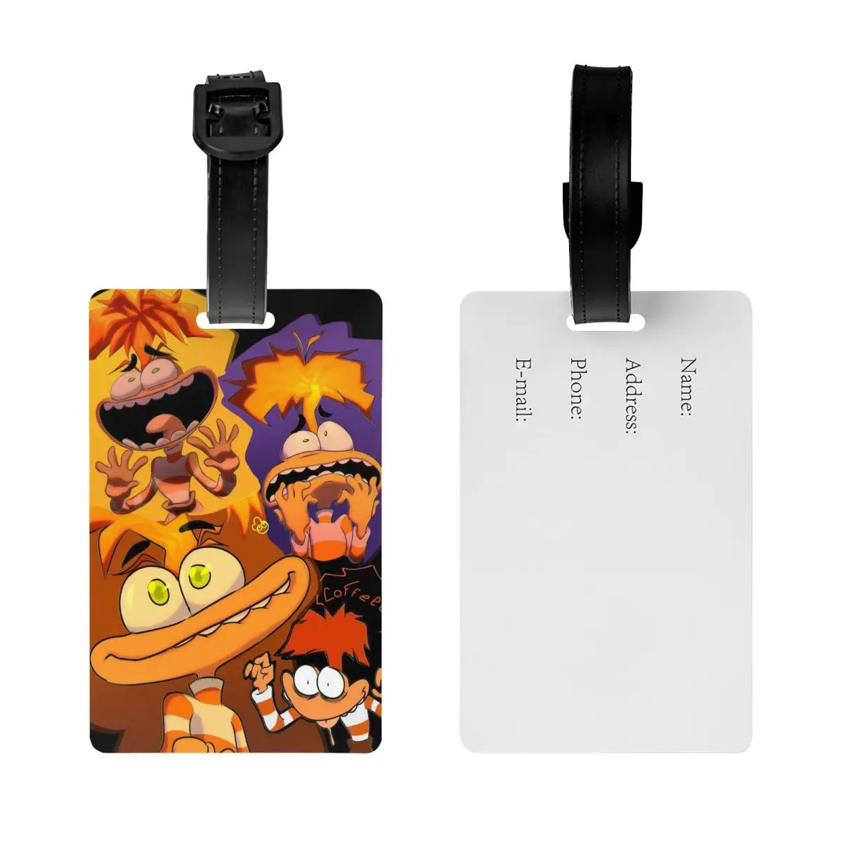 Custom Anxiety Coffee Luggage Tag Inside Out Travel Bag Suitcase Privacy Cover ID Label