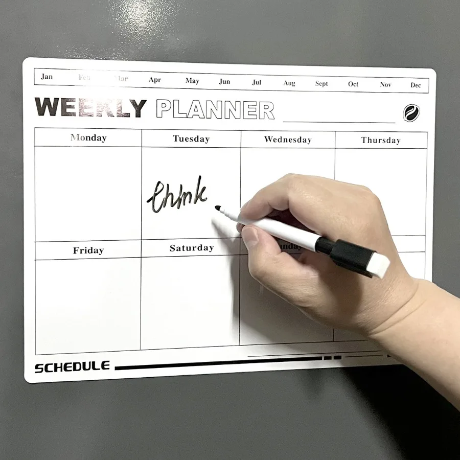 Erasable Week Plan Schedule Calendar Soft Magnetic Fridge Sticker Whiteboard Message Board Memo