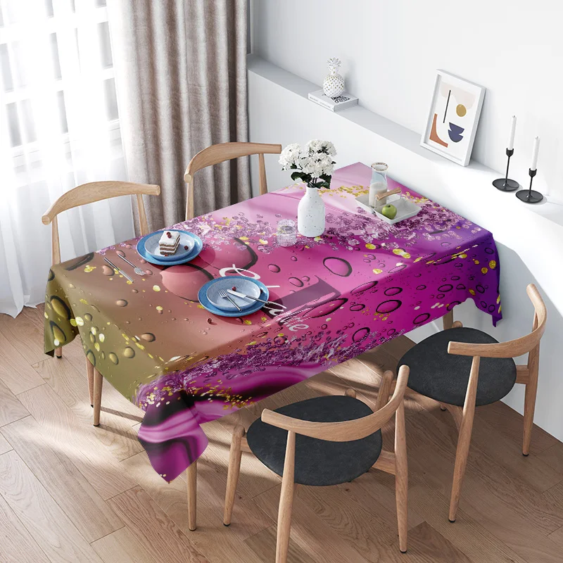 

Waterproof Tablecloth Washable Rectangle Kitchen Dining Decor Party Table Cover Floral Pattern Table Topper Home Decor