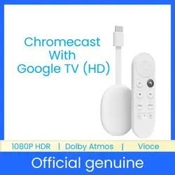 Новый Chromecast с Google TV HD, разрешение видео до 1080P HDR, Dolby Atmos, голосовое управление с пультом дистанционного управления для телевизора, без батарей