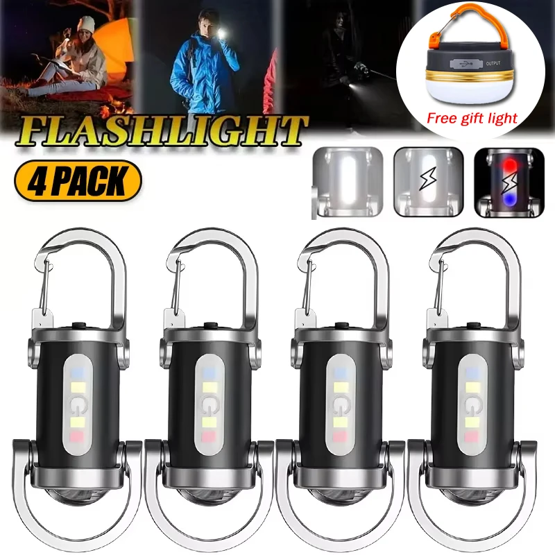 سلسلة مفاتيح محمولة متعددة الوظائف قابلة لإعادة الشحن مصباح يدوي للطوارئ لمصباح يدوي صغير خارجي للتخييم والتنزه في الهواء الطلق #1