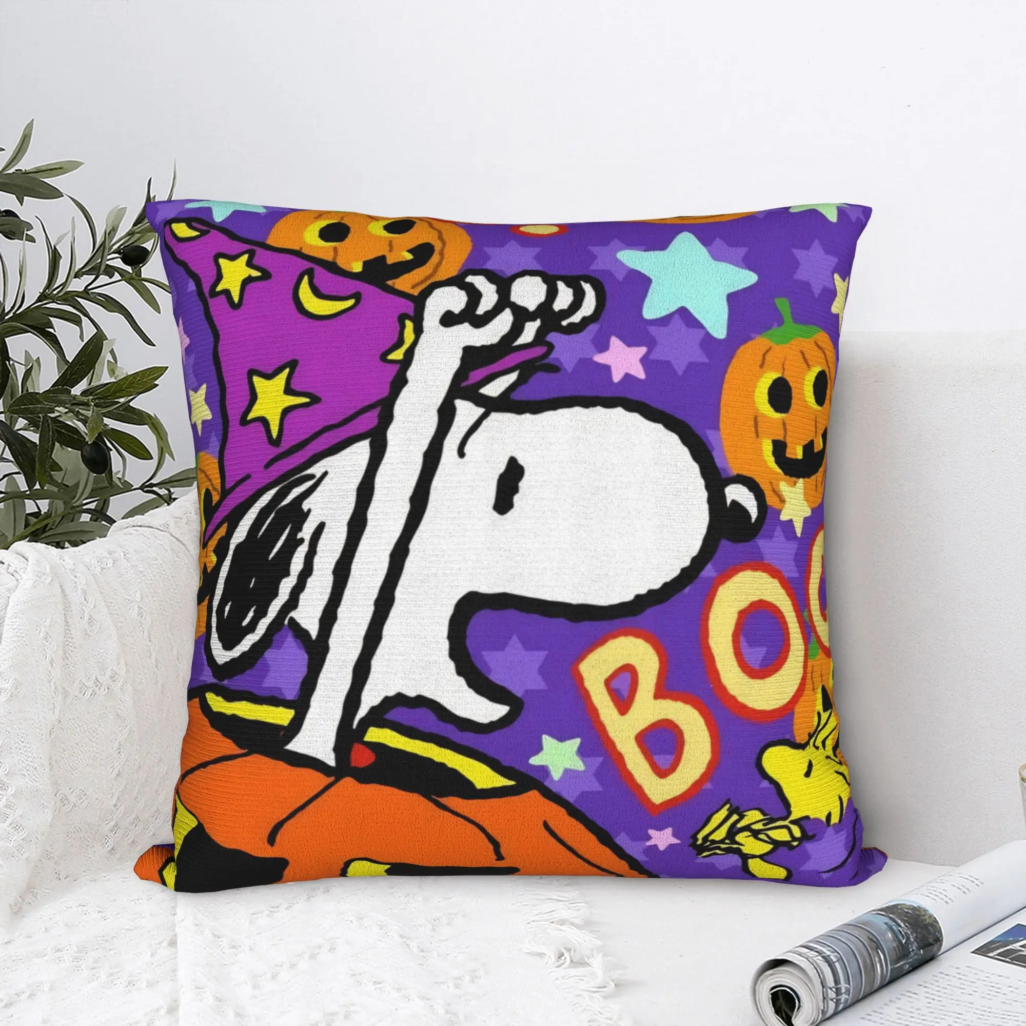 Halloween Snoopys Pillowcase Polyester Cushion Cover Decoration Pumpkin Boo Pillow Case Cover Home Zipper 40*40cm
