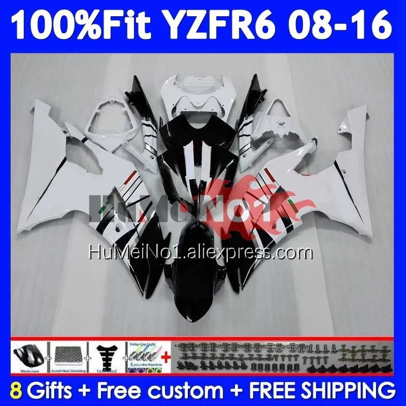 OEM Kit For YAMAHA YZFR6 YZF600 YZF R6 600 R 6 358No.40 YZF-R6 YZF-600 2008 2009 2010 2011 2012 13 14 White black 15 16 Fairing